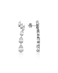 1.26 Carat Baguette Diamond Earring